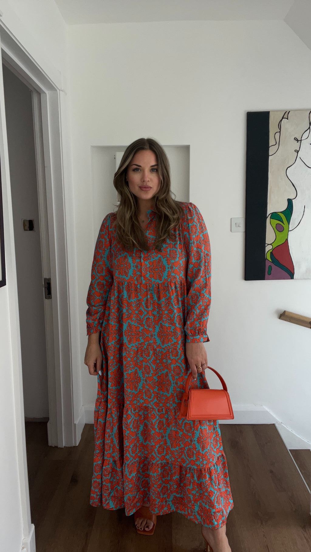 Esmerelda cotton patterned maxi dress - Orange